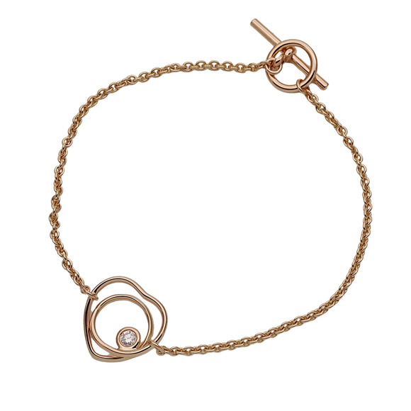 HERMES Gold Diamond Charm Bracelet - Picture 1 of 7